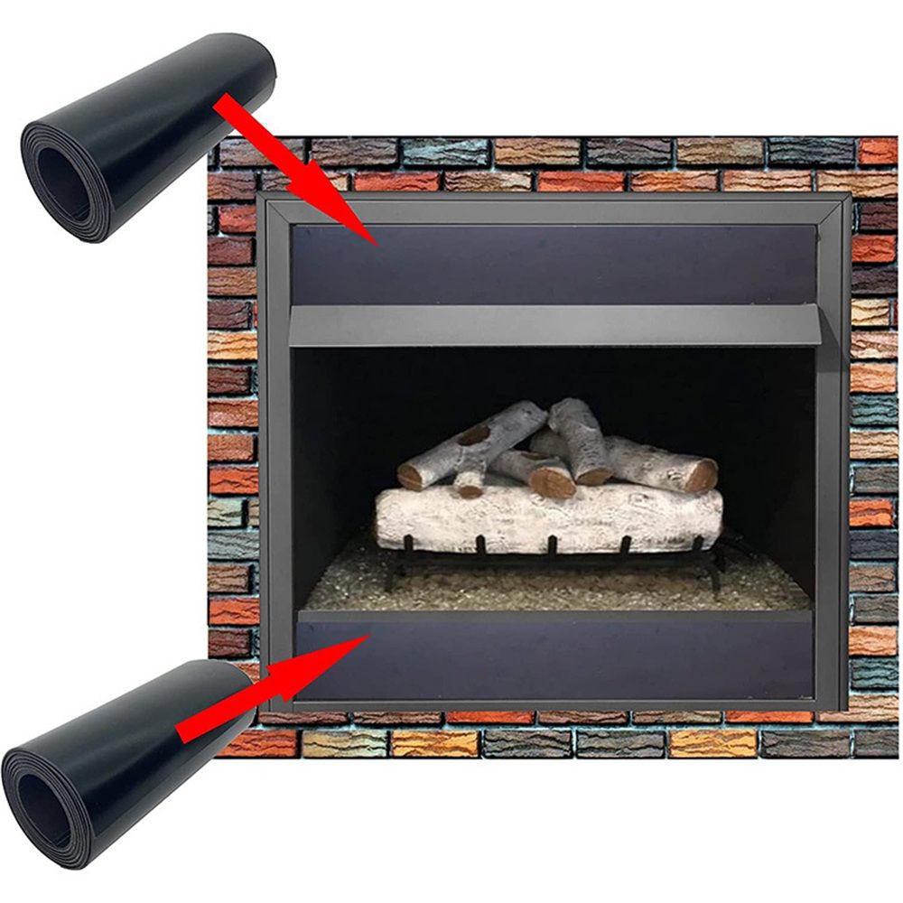 Magnetic Fireplace Draft Stopper - 2pcs Fireplace Vent Covers, Screen Insulation Blocker for Winter Indoor Prevent Cold Air and Heat Loss, 36 x 4in - Image 2