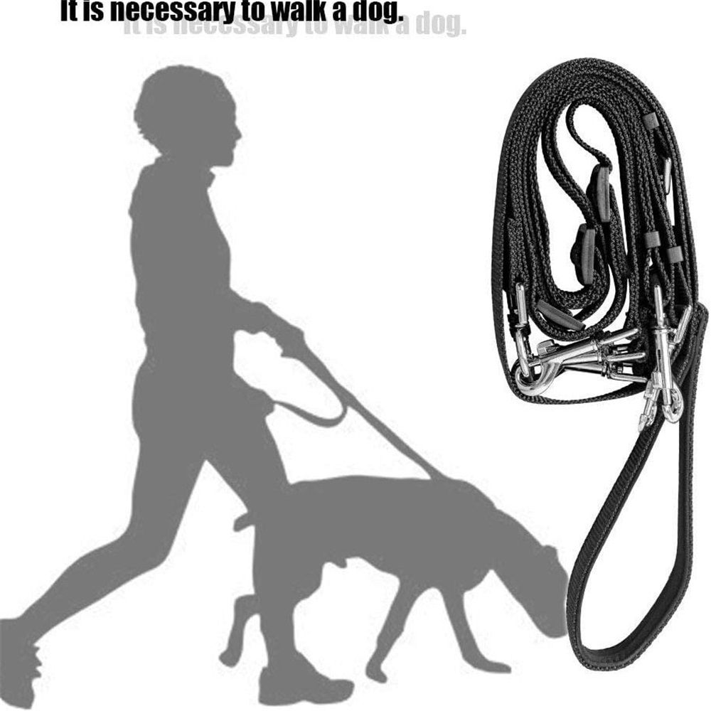 Nylon Weave Three Heads One Drag Three Dog Leash Square Round Rope Pet Traction Belt Dog Chain Strong Safety Lead - Image 2
