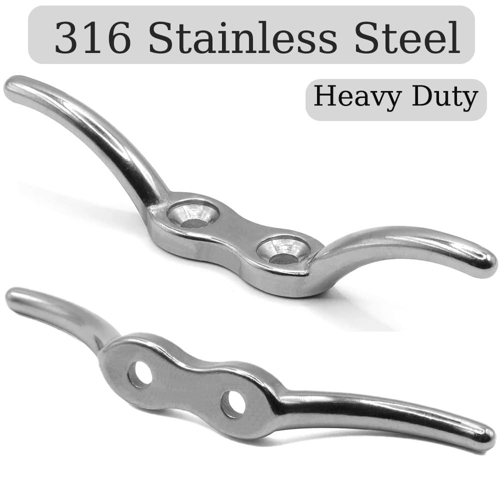 Boat Cleat, 2 1/2 in  6 inch Dock Cleat 316 Stainless Steel Marine Grade, Rope Cleat -Include Mounting Screws - Image 2