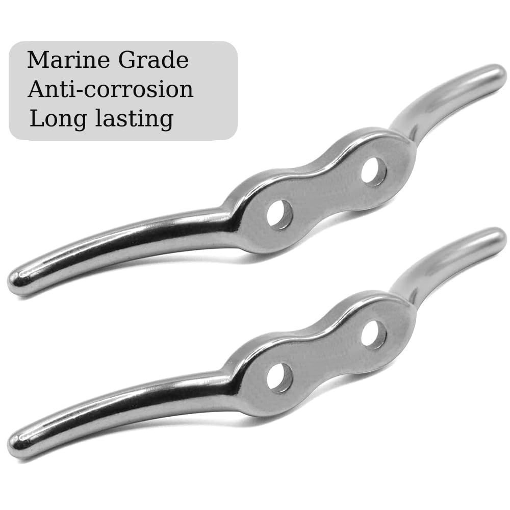 Boat Cleat, 2 1/2 in  6 inch Dock Cleat 316 Stainless Steel Marine Grade, Rope Cleat -Include Mounting Screws - Image 3