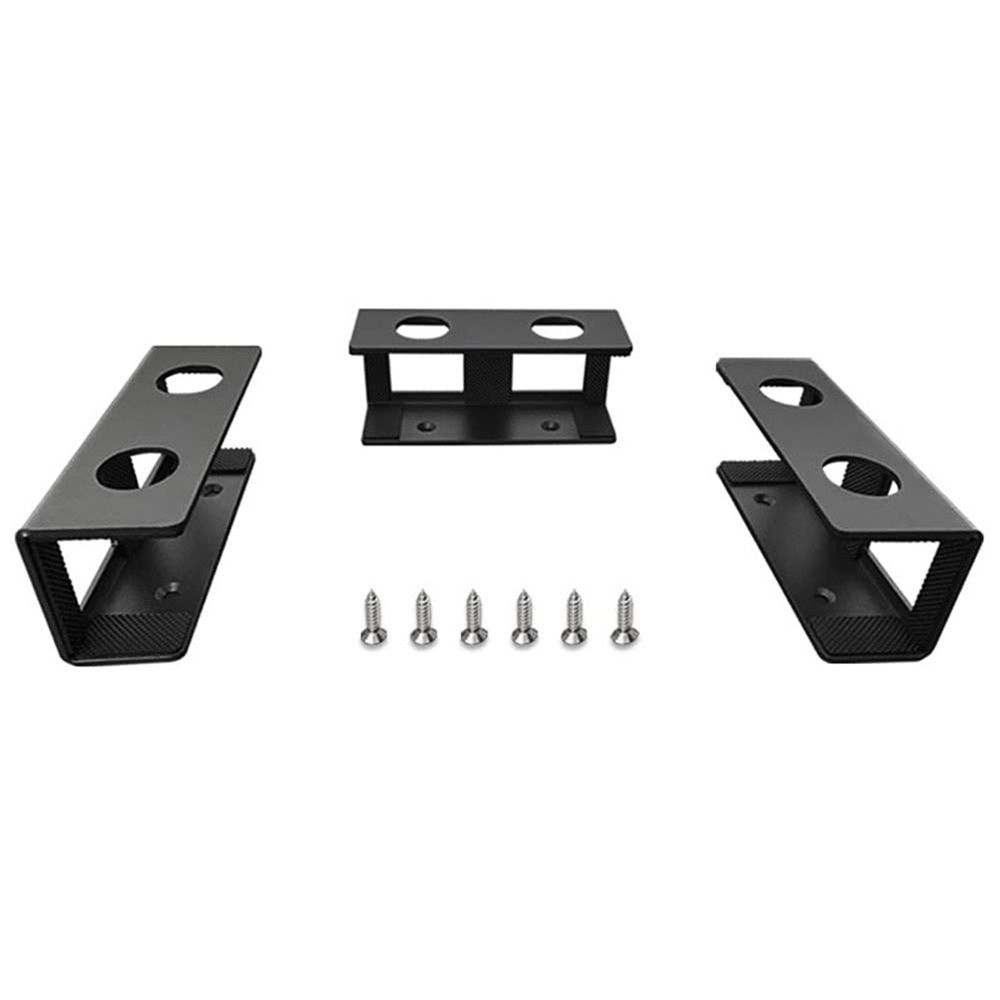 Under Desk Laptop Mount, Metal Under Desk Shelf Holder for Laptop, Mac mini, MacBook, Keyboard with Anti-Scratch Silicone (Black) - Image 1