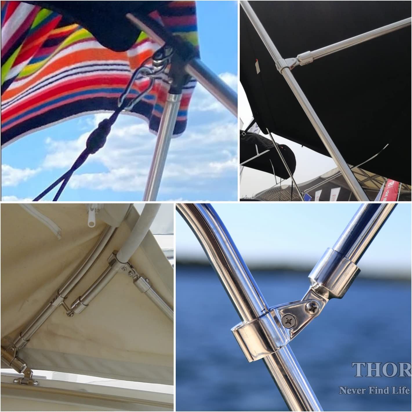 Top Fittings,Top Rail Mounts Jaw Slide,Eye End Caps External Stainless Steel 1 Pair Boat  Top Hinged Jaw Slide Rail Mount 316 Stainless Steel Marine Hardware - Image 5