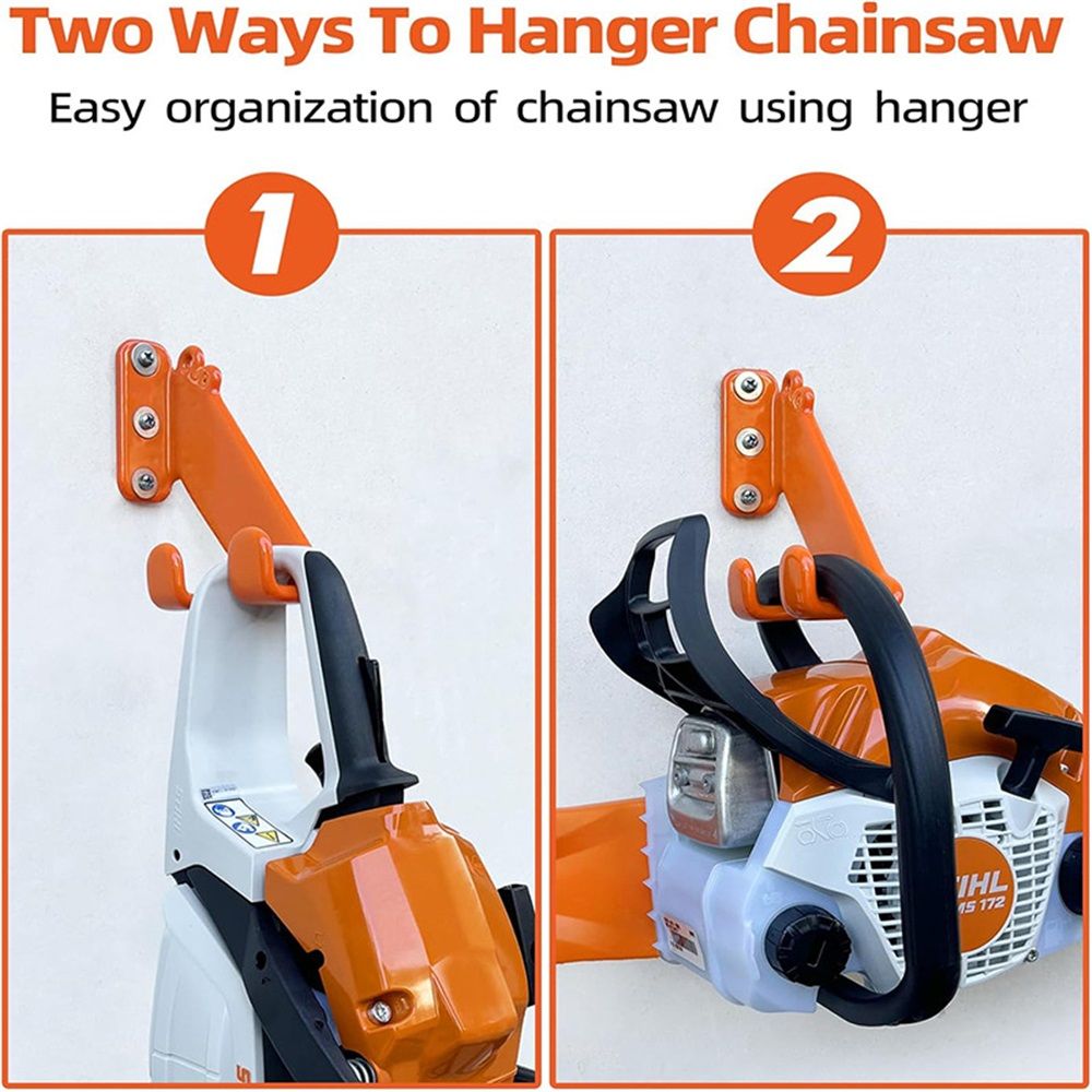 Chainsaw Hanger, 2 Pack Chainsaw Wall Mount, Heavy Duty Chainsaw Holder, Garage Organization Garage Storage Shed Organizer Mounted Chainsaw Rack - Image 5