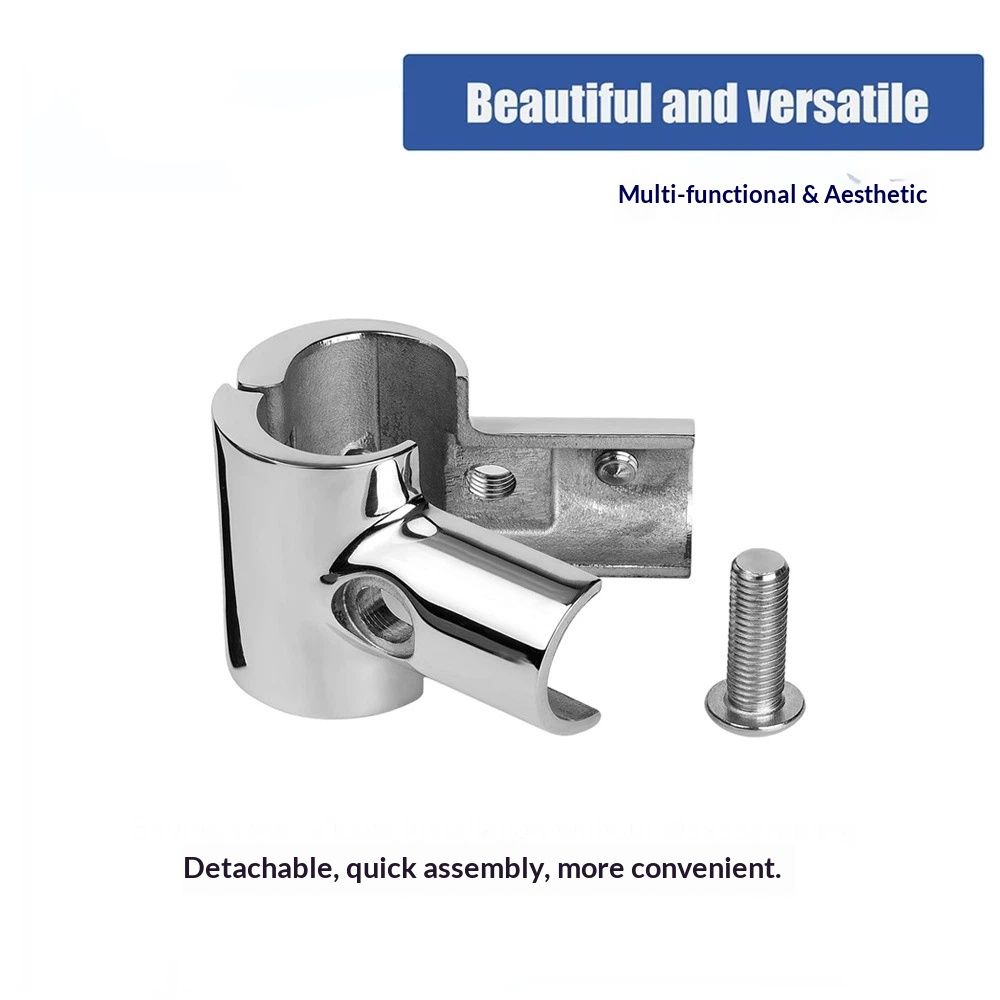 Heavy Duty Boat Hand Rail Fitting- Polished 90 Degree T/Tee Hinged/Split Fitting 1