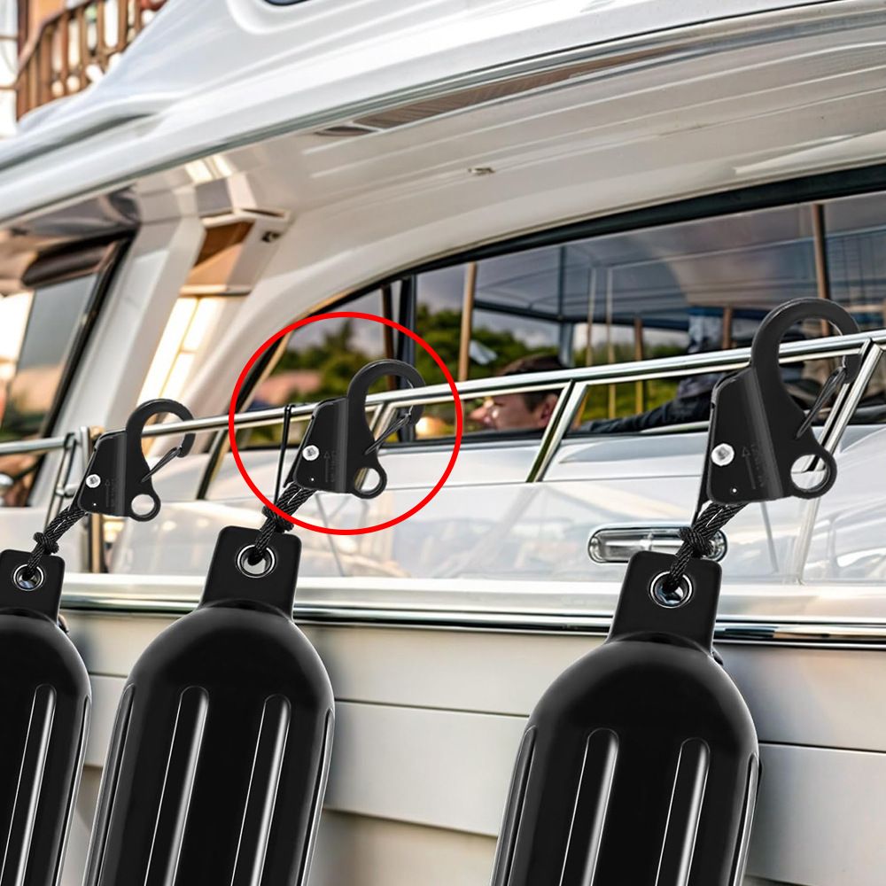 4pcs Stainless Steel Boat Fender Clips Quick Release Clips Boat Bumper Buoy Holders for Rail, Clamp on 5/8