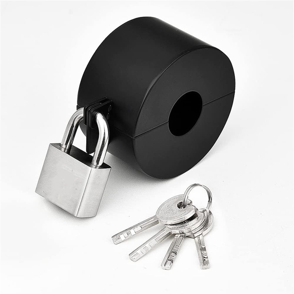 Metal Gate Valve Locking Device with Lock - Gas Valve Locks, Water Spigot Lock,Dia Valve Handles, Prevent Water Theft, Unauthorized Water Use (Black) - Image 1