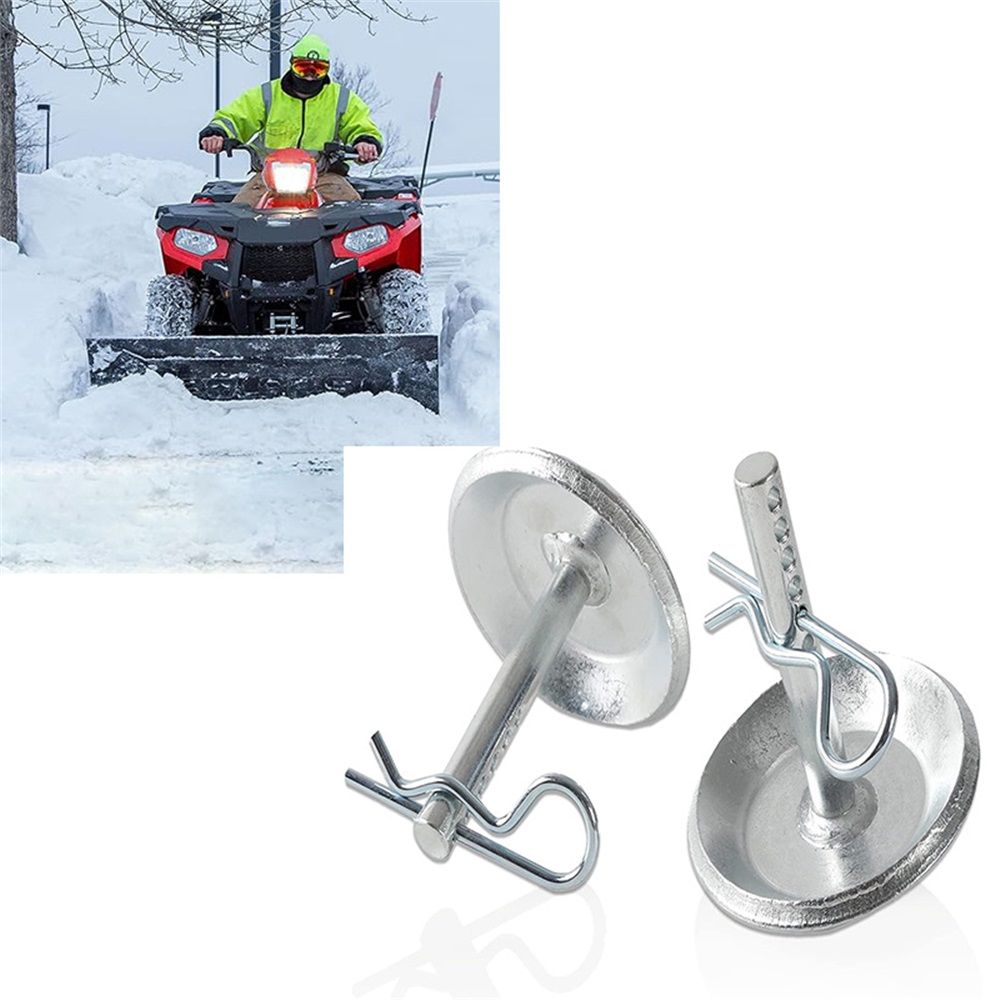 (2-Pack) Replacement Snow Plow Skid Shoes - Replaces Part ATV UTV Hardened Steel Snow Plow Non-Slip Base - with Quick-Release Cotter Pins - Image 2