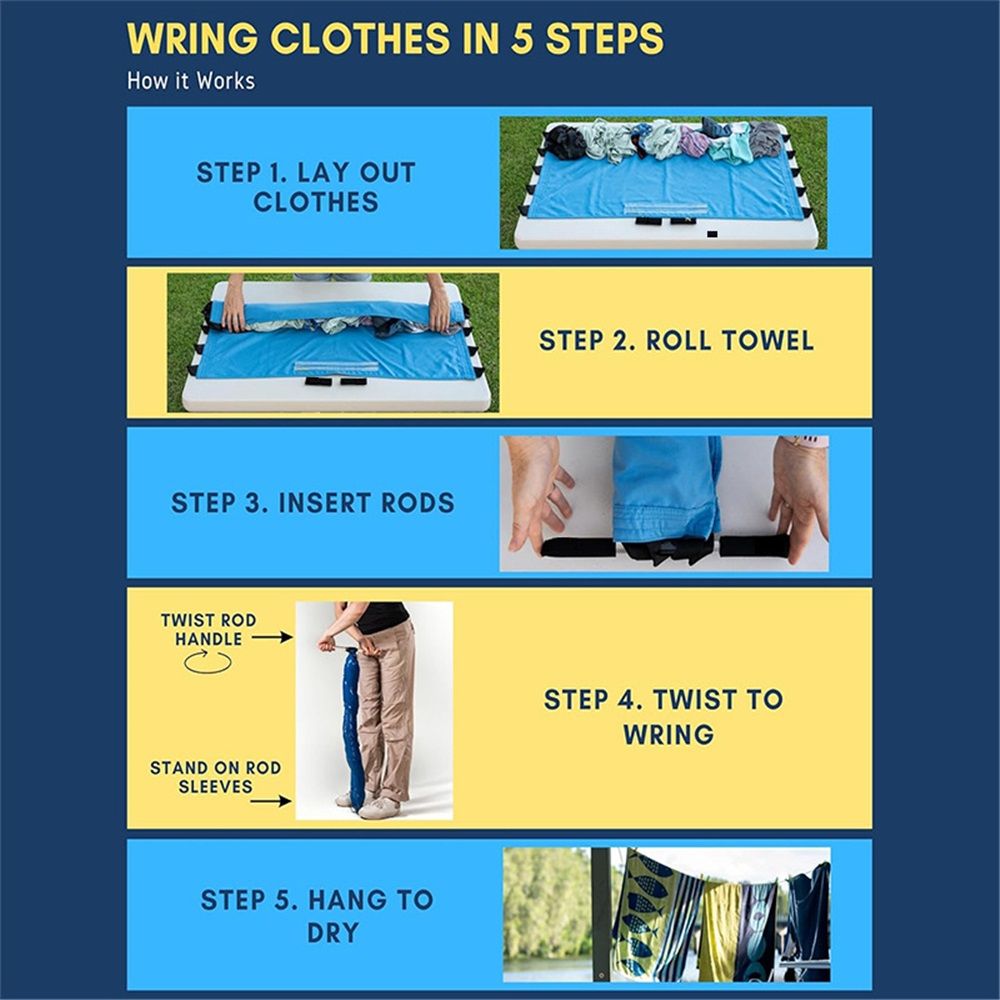 Ultra-Light Clothes Wringer – Upgraded Version with Wider Towel – Manual Hand Crank Laundry Dryer for Travel, Camping & Off-Grid Use – Compact & Eco-Friendly - Image 4