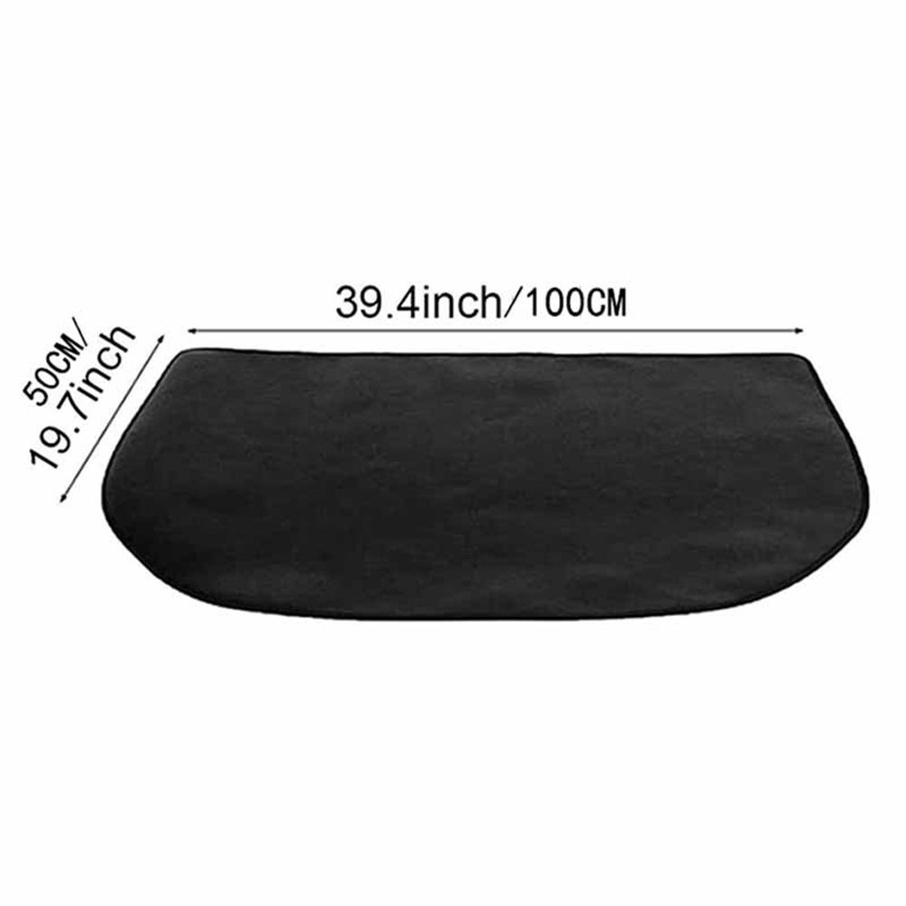 Fireproof Fireplace Mat & Hearth Rug 19.7*39.4Inch Half Round Hearth Stove Rug Protects Floors, Decks and Patios from Sparks Embers, Black - Image 1
