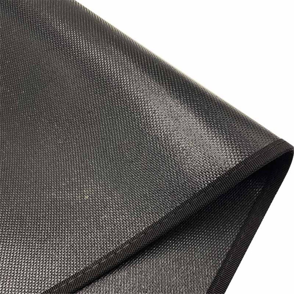Fireproof Fireplace Mat & Hearth Rug 19.7*39.4Inch Half Round Hearth Stove Rug Protects Floors, Decks and Patios from Sparks Embers, Black - Image 2