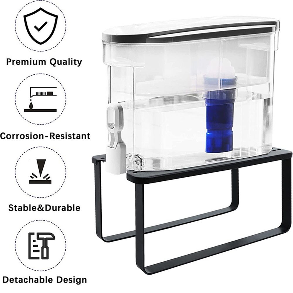 Water Filter Dispenser Stand with Drip Tray - 7.9''W x 14.9''D x 6.8''H, Metal Stand Designed For Filter, Compatible with Zero Water, PUR, Waterdrop etc. - Image 4