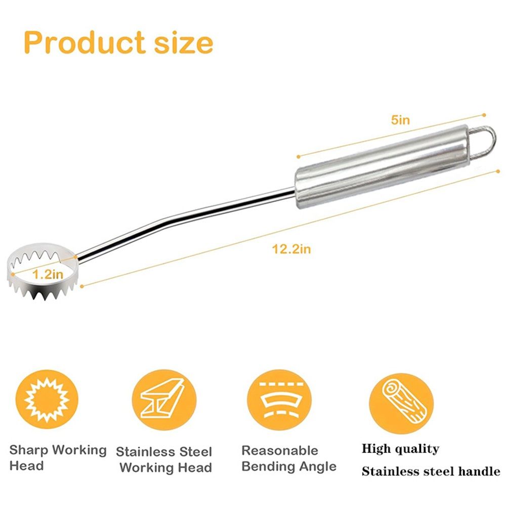 Stainless Steel Lung Remover, Textured Handle, Angled Head, Easy Clean Materials,Lung Scraper of Chicken Processing Equipment, Easily Removes Poultry Lungs,  Handle, Chicken - Image 3