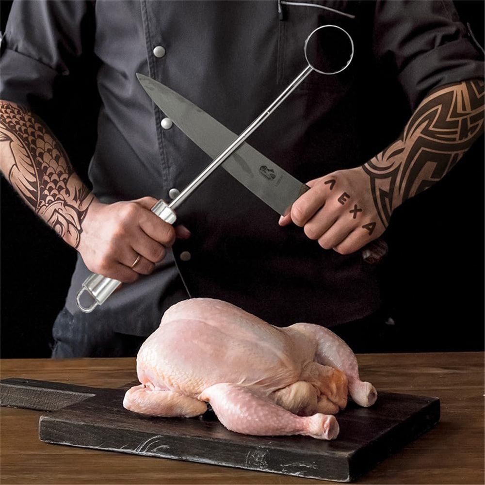 Stainless Steel Lung Remover, Textured Handle, Angled Head, Easy Clean Materials,Lung Scraper of Chicken Processing Equipment, Easily Removes Poultry Lungs,  Handle, Chicken - Image 5