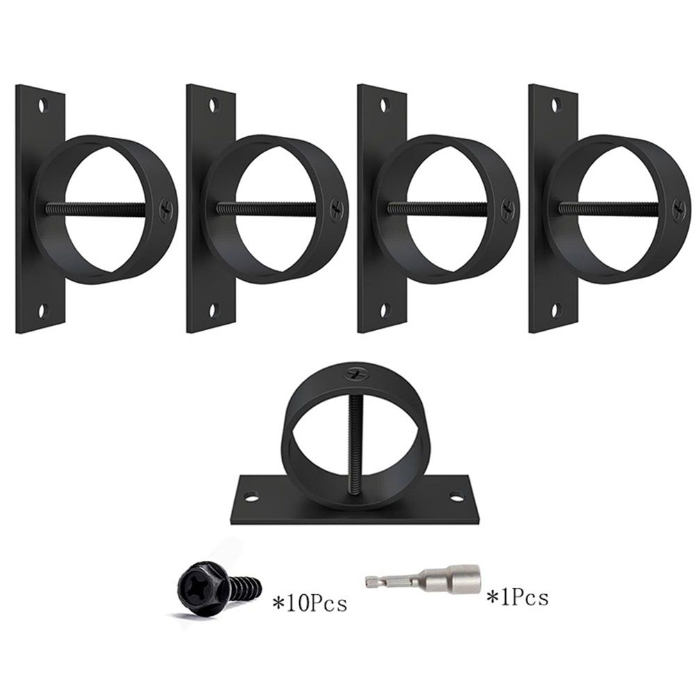 4 Packs 2inch Black Rope Support Holder with Cross Screw Securing Rope Drop Ring Brackets Stainless Steel Decorative for Hemp Rope Fencing Stair Deck Railing Ceiling Hook - Image 1