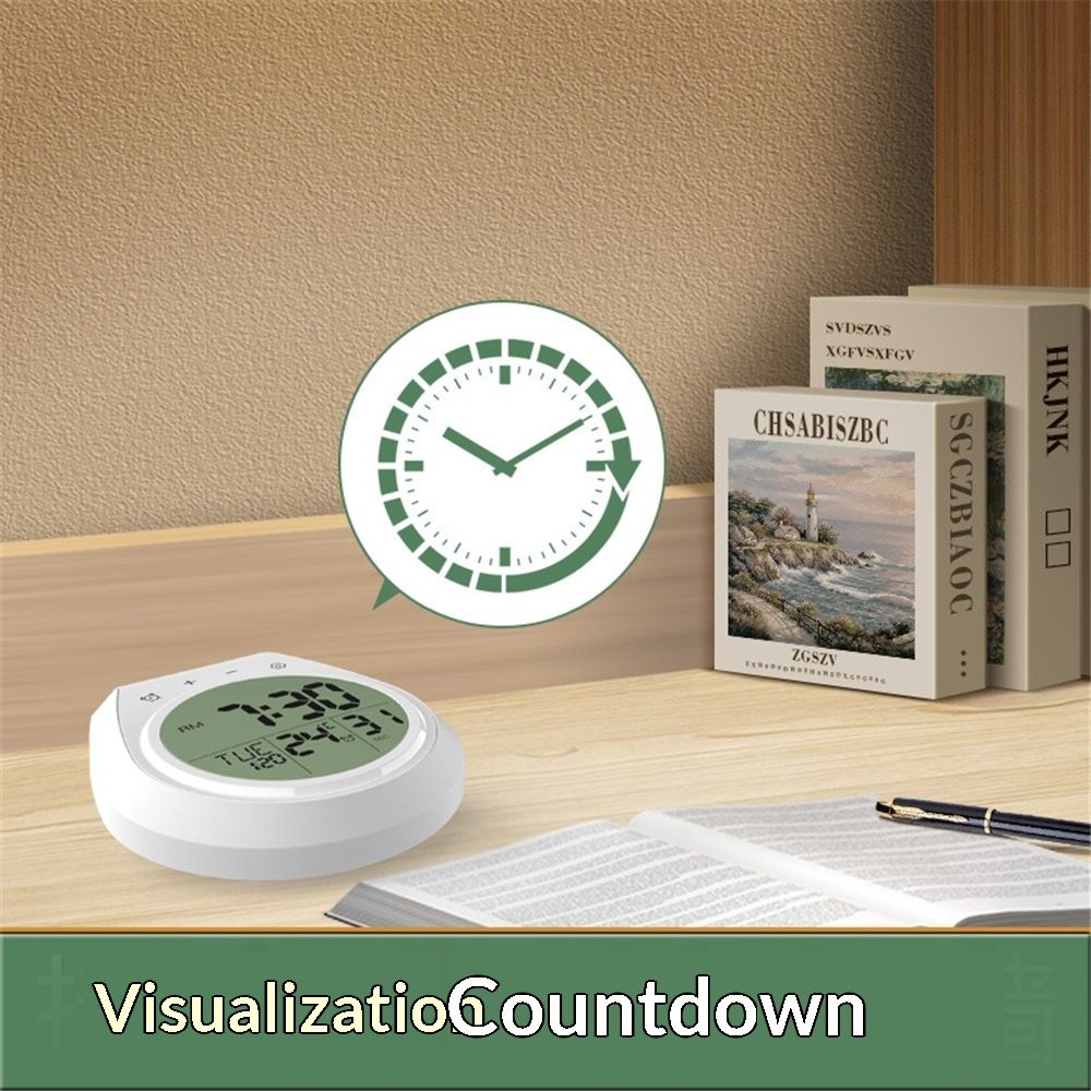Shower Timer Clock Waterproof, Digital Bathroom Kitchen Wall Clock with LCD Display, 12/24 Hour Format, Temperature, Countdown Timer, Suction Cup, Hanging Hole (White) - Image 4