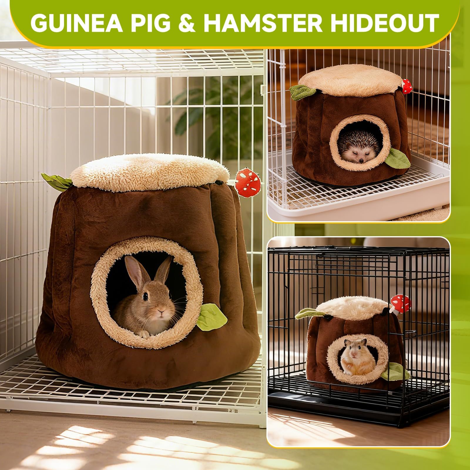 Guinea Pig Hamster Bedding or Hideout for Mouse Mice Rat Ferret Bunny Fluff Bedding Bed House Cage Accessories, （S） - Image 4