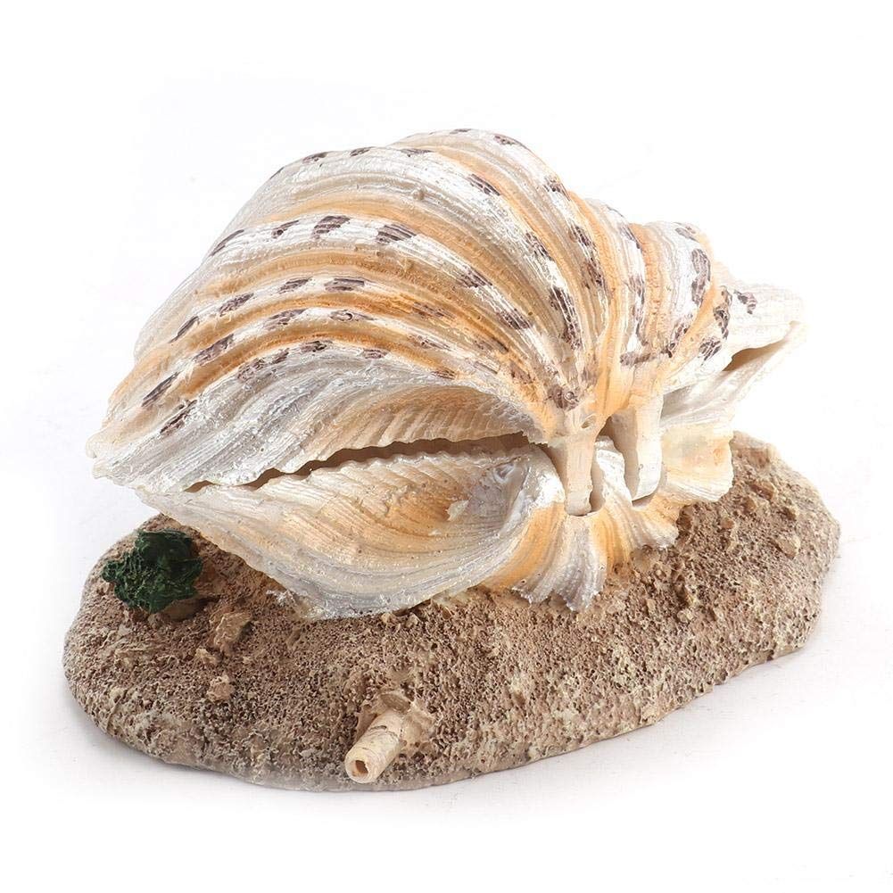 Aquarium Shell Decoration with Air Stone Bubble Tropical Clam Ornament  Aquarium Landscaping Decoration - Image 2