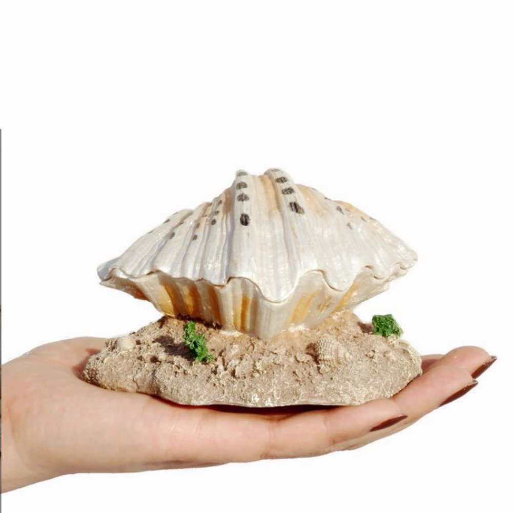 Aquarium Shell Decoration with Air Stone Bubble Tropical Clam Ornament  Aquarium Landscaping Decoration - Image 3