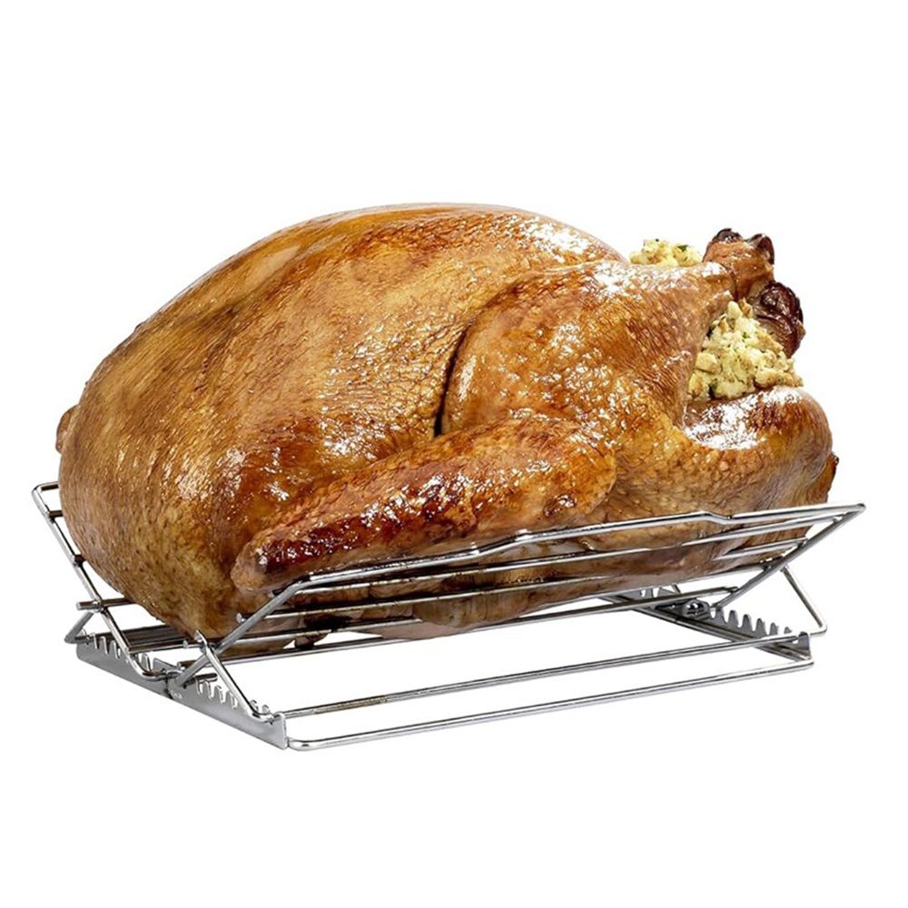 Adjustable Roasting Rack for 27.6 * 26.2 * 1.8cm, Stainless Steel Turkey Rack Insert - Fits Oven, Smoker & Grill, Dishwasher Safe Non-Stick - Image 3