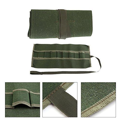 Bonsai Tools Pocket Multifunctional Carrying Roll Bag 10 Pockets Canvas Spanner Wrench Tool Roll Up Storage Bag Organizer Pouches - Image 4