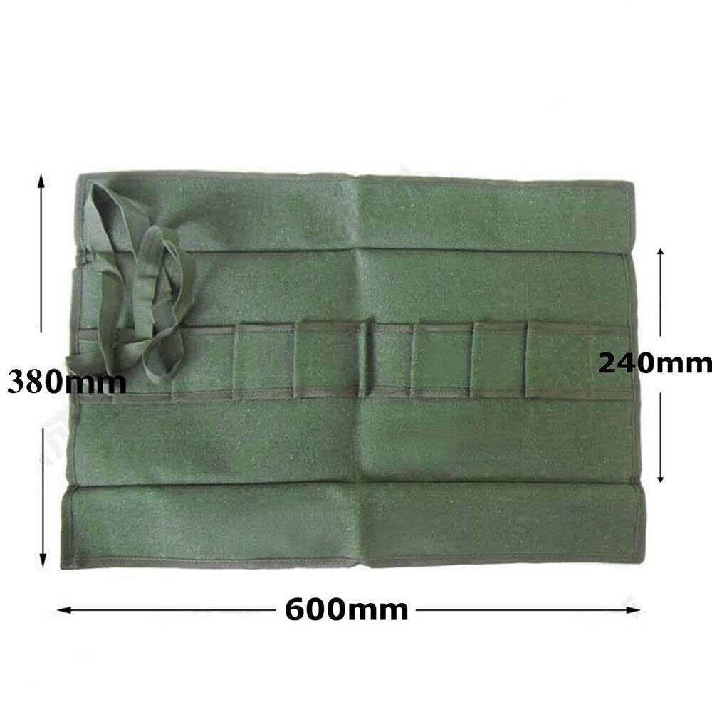 Bonsai Tools Pocket Multifunctional Carrying Roll Bag 10 Pockets Canvas Spanner Wrench Tool Roll Up Storage Bag Organizer Pouches - Image 5