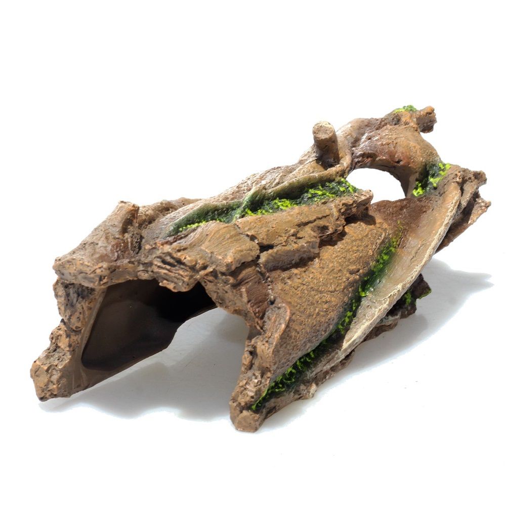 Lizard Snake or Reptile Hide, Large Hollow Log Snake Hideout for Ball  Bearded Dragon and Gecko Eco-Friendly Resin Tank Accessory with Basking Platform - Image 3
