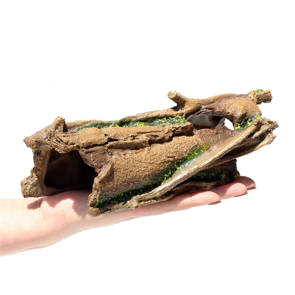 Lizard Snake or Reptile Hide, Large Hollow Log Snake Hideout for Ball  Bearded Dragon and Gecko Eco-Friendly Resin Tank Accessory with Basking Platform - Image 4