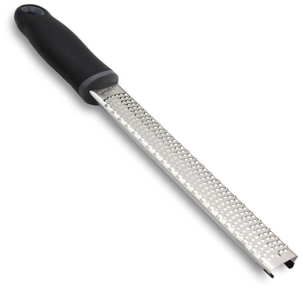 Lemon Zester, Stainless Steel Kitchen Cheese Grater, Plastic Cover Ergonomic Soft Black Handle(black) - Image 2