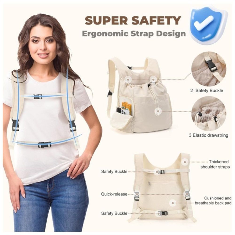 Dog Front Carrier Backpack, Adjustable Pet Dog Carrier Backpack Ventilated Mesh Dog Travel Backpack with Zippered Side Windows for Hiking Traveling for Small Medium Cats Dogs - Image 4