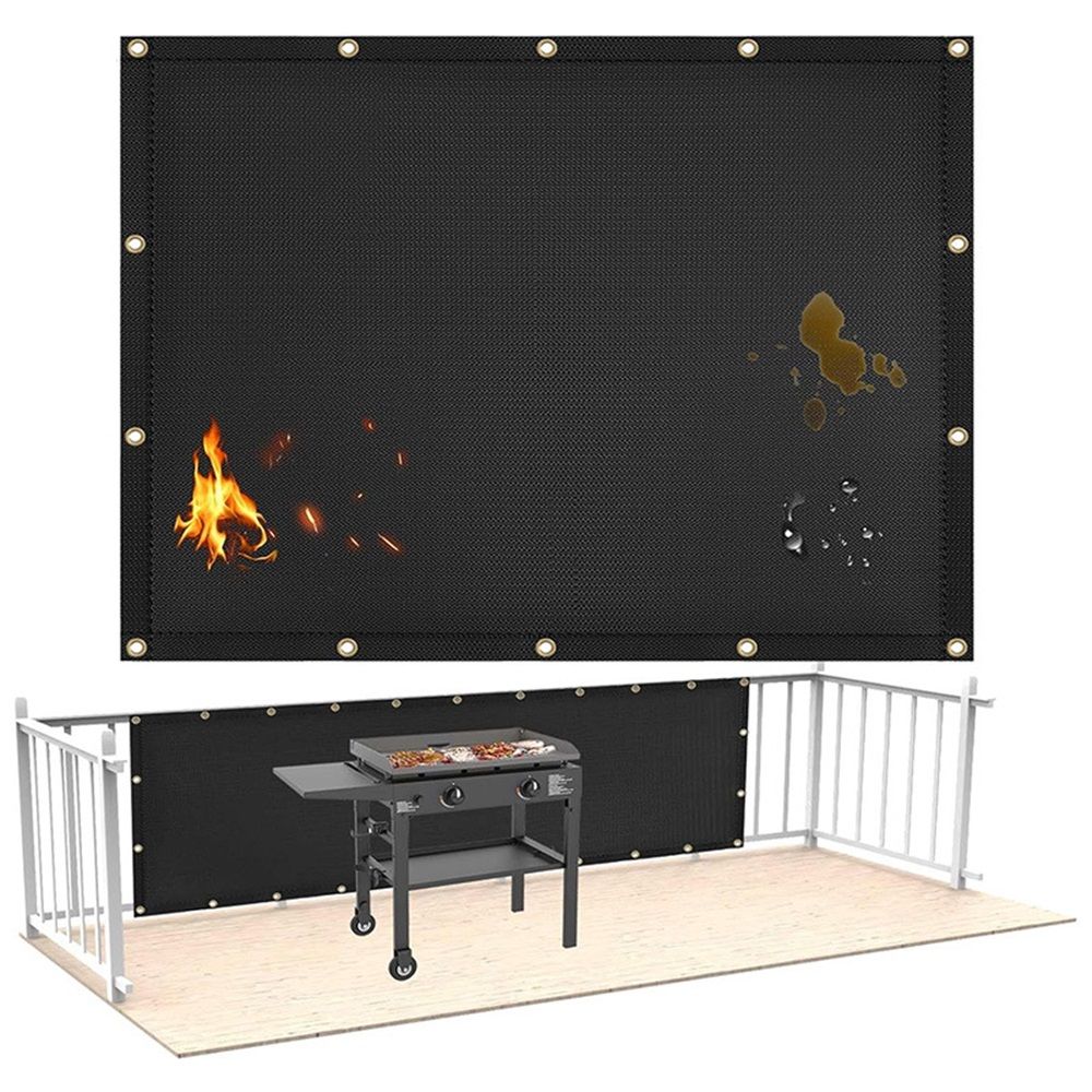 Fireproof Grill Heat Shield to Protect Deck Fence from Grill Heat, Heat Shield for Wood Stove, Stove Wall Protector Fridge, BBQ Grill Mat Accessories Compatible （3*4 ft） - Image 1