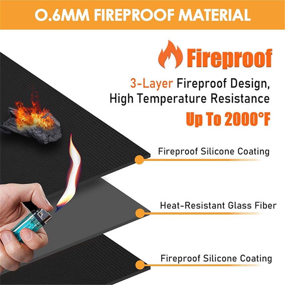 Fireproof Grill Heat Shield to Protect Deck Fence from Grill Heat, Heat Shield for Wood Stove, Stove Wall Protector Fridge, BBQ Grill Mat Accessories Compatible （3*4 ft） - Image 3