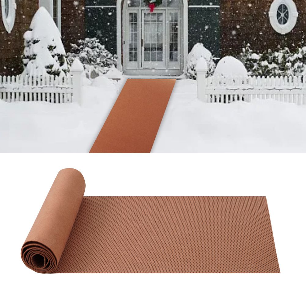 1 Pack 15.7 × 80 Inch No-Slip Ice and Snow Carpet Mats- Natural Coconut Fiber Carpet Anti-Slip Coir Mat for Winter Walkways Front Door Stairs Porch Outdoor Garden Patio Safe &Stable Walking - Image 1