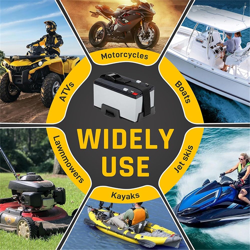 Small Battery Tray Fit 12V-6V /  7AH 8AH 9AH 12AH 15AH Batteries and More, Adjustable Hold-Down Strap Battery Mount Compatible with Boats, Kayaks, Motorcycles, ATVs, Generators, Jetskis - Image 5