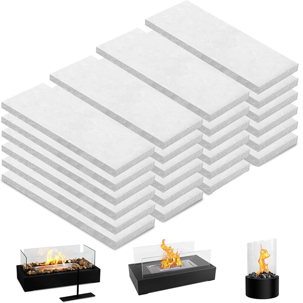 48PCS Ceramic Wool Wick for Tabletop Fire Pit, Table Top Firepit Sponge Fuel Core for Bioethanol Rubbing Alcohol, Suitable for /Flammtal/ Fireplaces, Extend Burning Time - Image 1