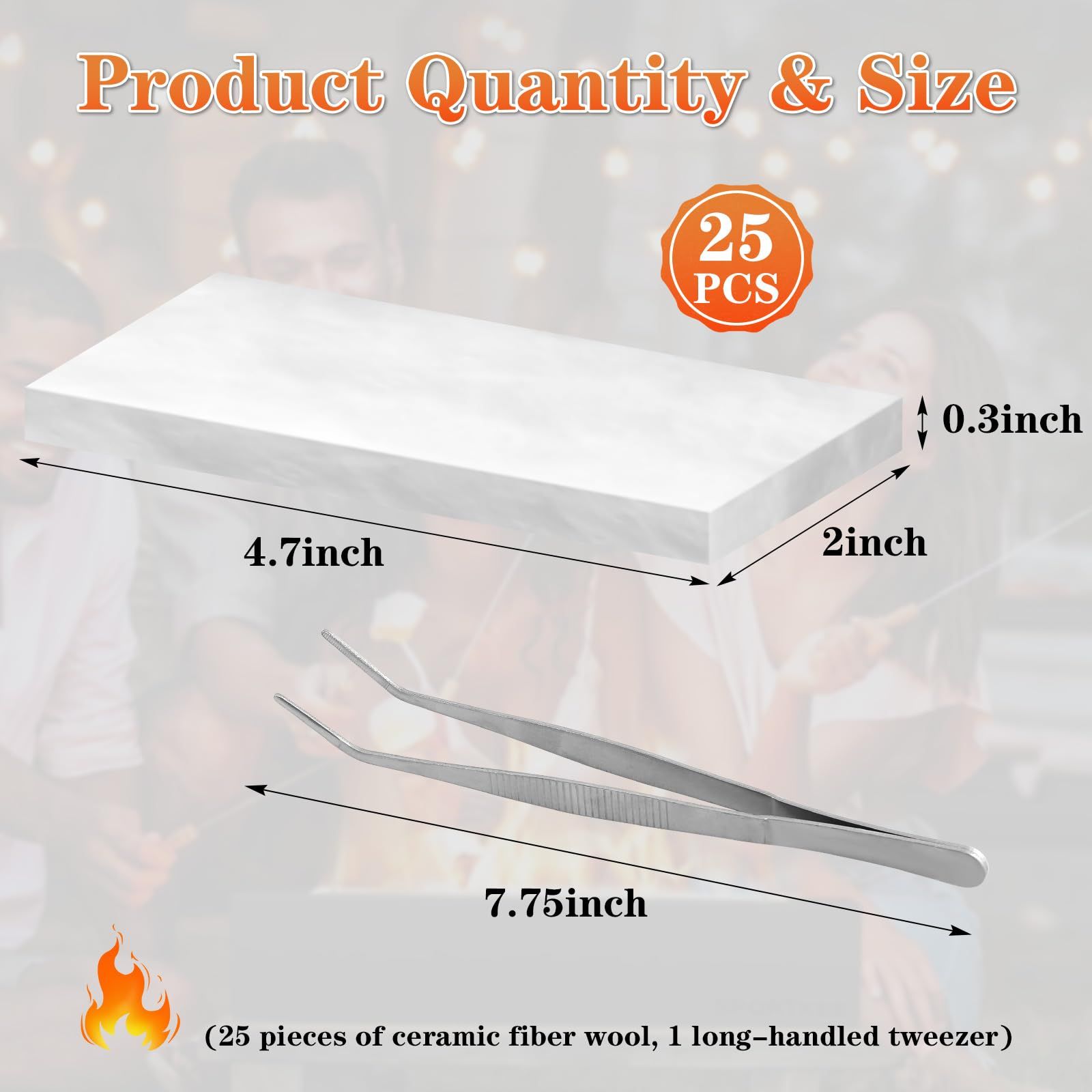 48PCS Ceramic Wool Wick for Tabletop Fire Pit, Table Top Firepit Sponge Fuel Core for Bioethanol Rubbing Alcohol, Suitable for /Flammtal/ Fireplaces, Extend Burning Time - Image 4