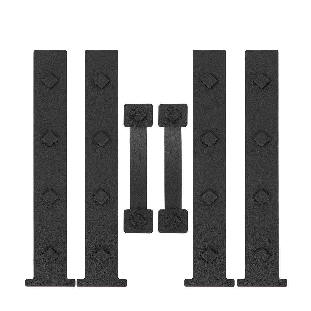 Garage Door Magnetic Decorative Hardware, 6 Pieces Rectangle Garage Door Magnets Accents Curb Appeal Faux Hinges and Handles Garage Door Decor Hardware Kit, Black(4 Hinges+2 Handles) - Image 1