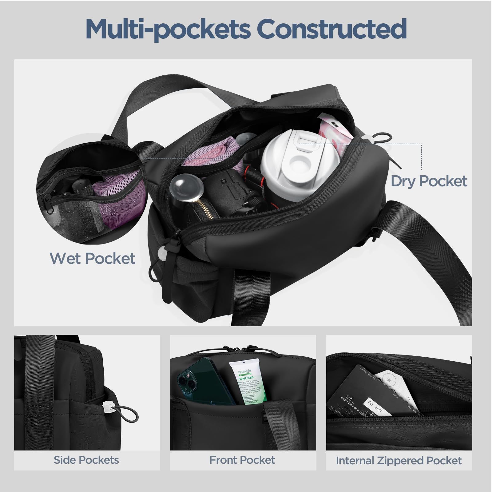 Mini Gym Bag for Women Girls Small Gym Tote Bag with Wet Compartment Waterproof Travel Duffle Bag Cute Workout Sport Bag - Image 3
