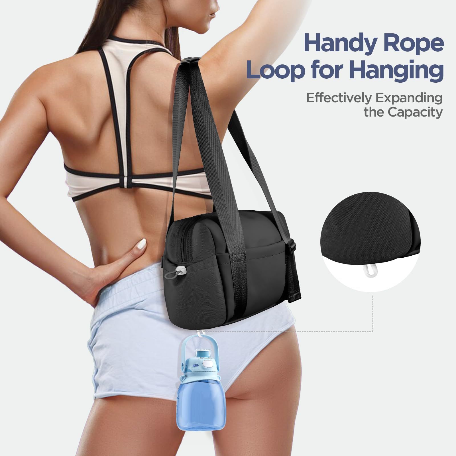 Mini Gym Bag for Women Girls Small Gym Tote Bag with Wet Compartment Waterproof Travel Duffle Bag Cute Workout Sport Bag - Image 4
