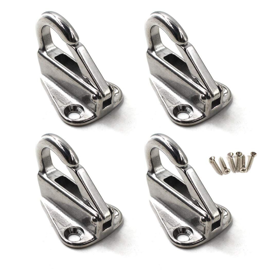 Spring Snap Attach Rope Hook, SS 316 Fender Spring Fending Hook Marine Clothes Boat Hardware (4pcs) - Image 1