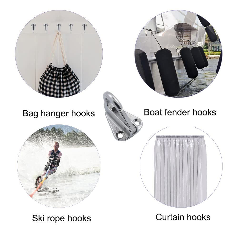 Spring Snap Attach Rope Hook, SS 316 Fender Spring Fending Hook Marine Clothes Boat Hardware (4pcs) - Image 5