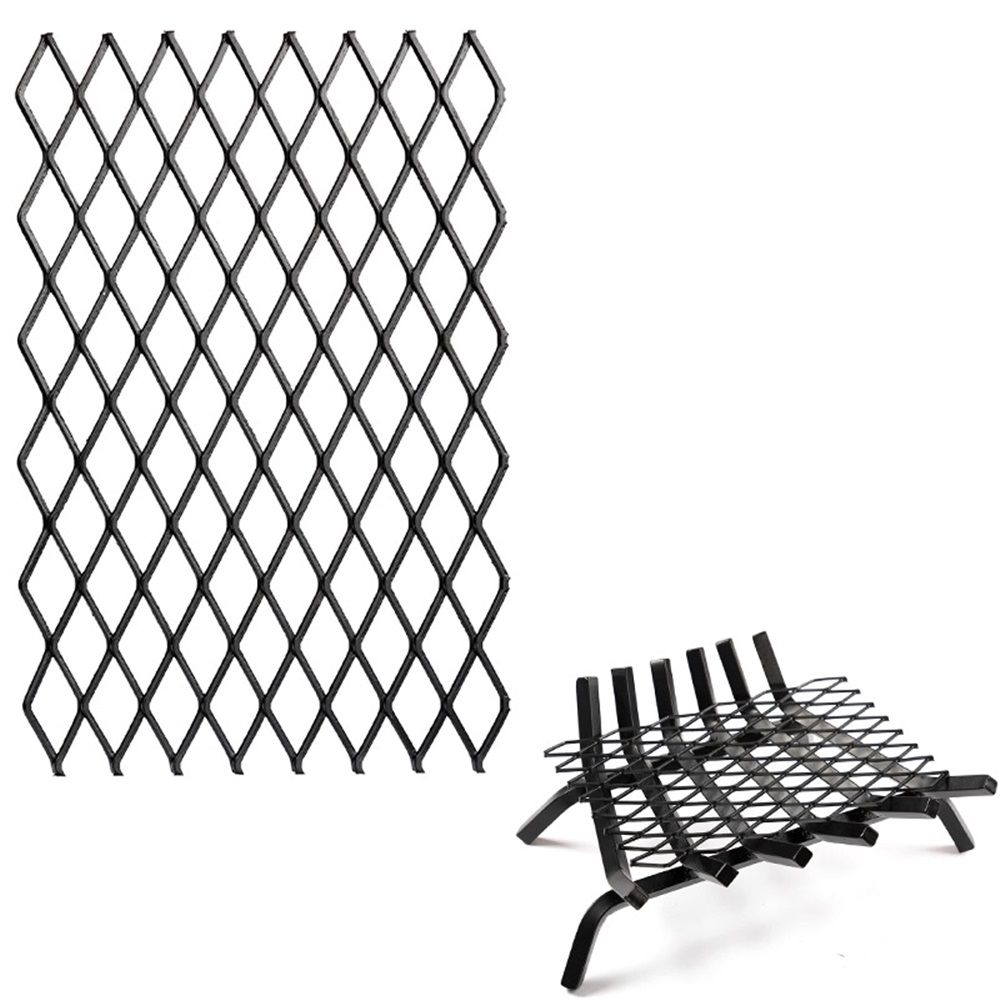 Fireplace Grate Ember Retainer,12x7inches Steel Fireplace Ember Retainer Mesh,Metal Ember Retainer for Use on Fireplace Grates (Small) - Image 1