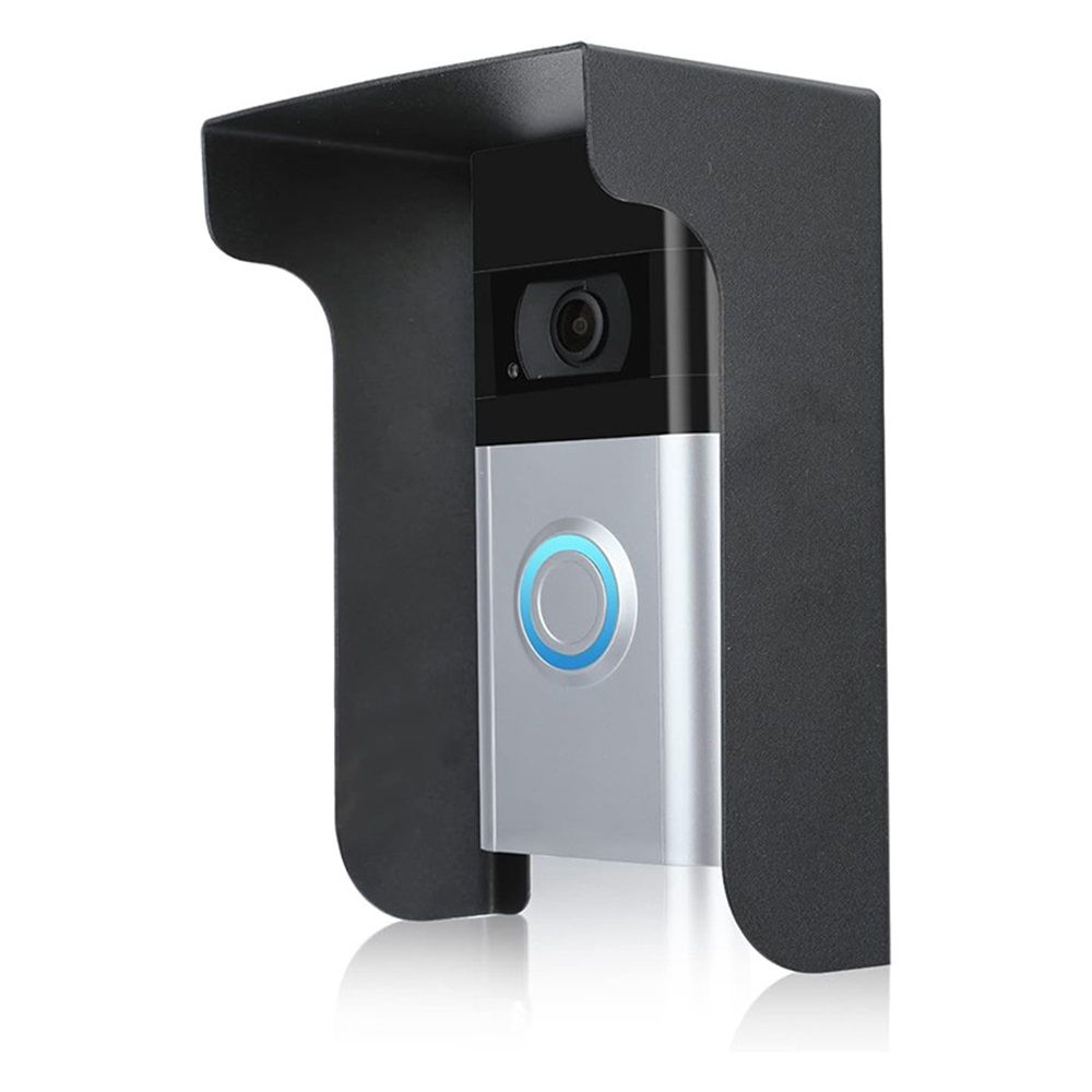 Outdoor Black Doorbell Rain Anti-Glare Cover, Steel Weather-Blocking Camera Cover Glare Sun Shade Protection for Most Video Doorbells - Image 2