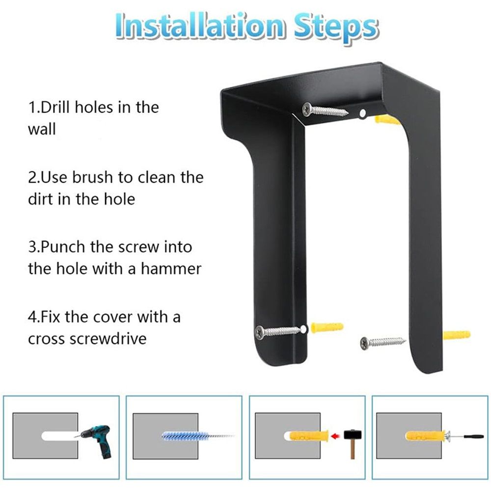 Outdoor Black Doorbell Rain Anti-Glare Cover, Steel Weather-Blocking Camera Cover Glare Sun Shade Protection for Most Video Doorbells - Image 4
