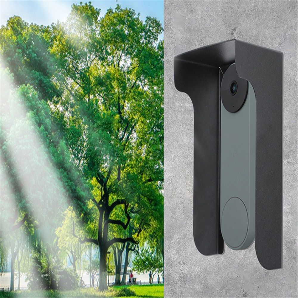 Outdoor Black Doorbell Rain Anti-Glare Cover, Steel Weather-Blocking Camera Cover Glare Sun Shade Protection for Most Video Doorbells - Image 5
