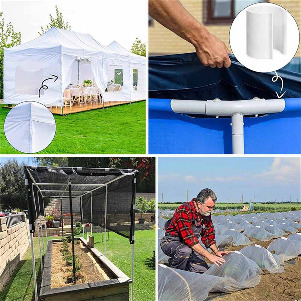 32 Pcs PVC Pipe Clips Pool Cover Clamps for Above Ground Pool Greenhouses, Row Covers, Garden, Shelters, Bird Protection, 2.4 Inch Long(for 3/4 Inch PVC Pipe,White) - Image 2