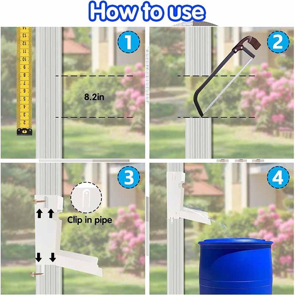 Rainwater Collection System, Rain Barrel Diverter Catching Collection System, Stainless Steel Raindrop Rainwater Colander Fits 4