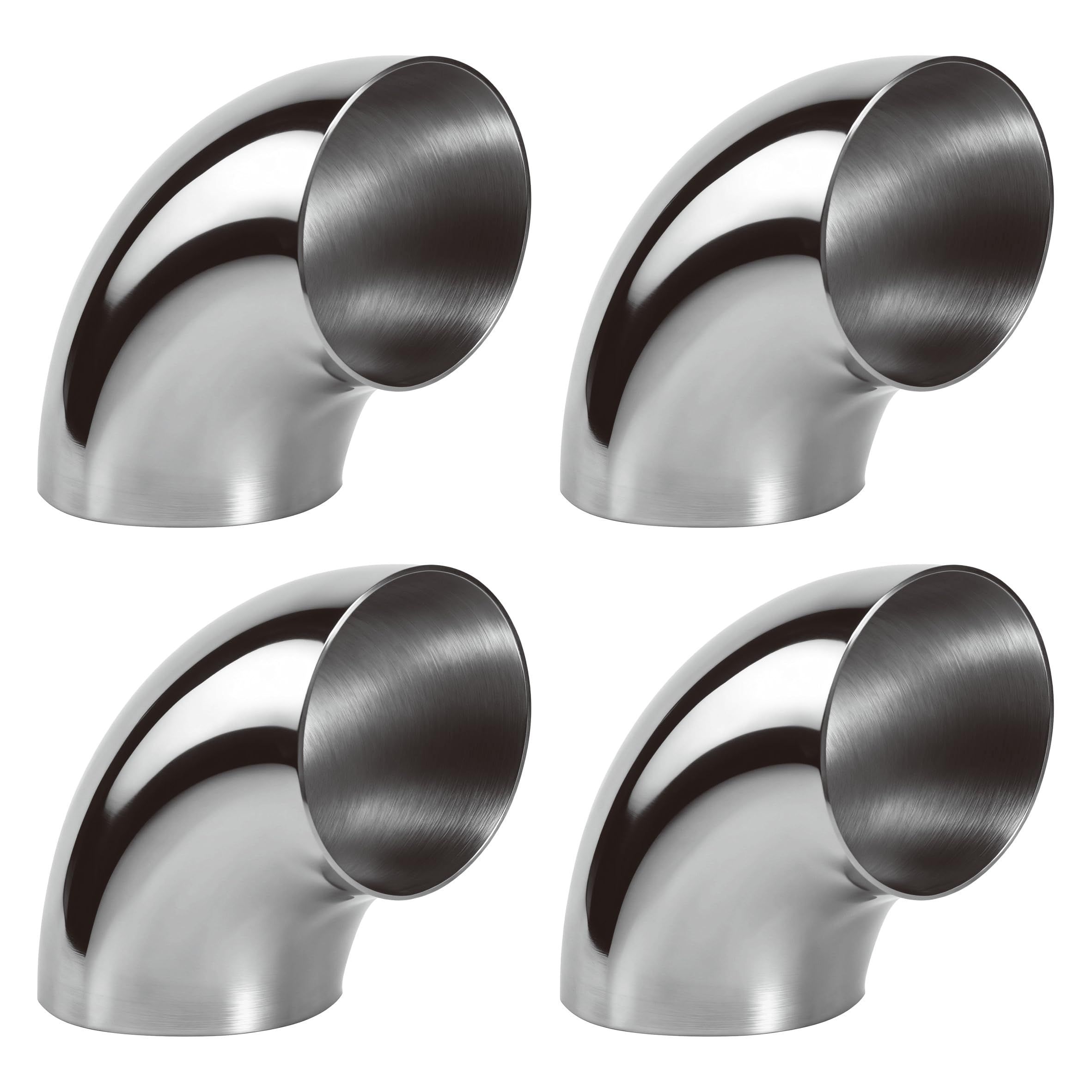3 Inch 90 Degree 304 Stainless Steel Bend Tube Exhaust Elbow Pipe for Car Customized Modified Exhaust System-4pcs - Image 1