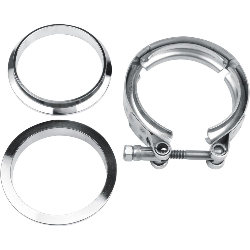3.0 Inch V Band Clamp for Flange Kit Stainless Steel (with flanges) 304 Stainless Steel, for Turbo Exhaust Downpipe, Racing Pickup Truck Exchange Exhaust Systems - Image 1