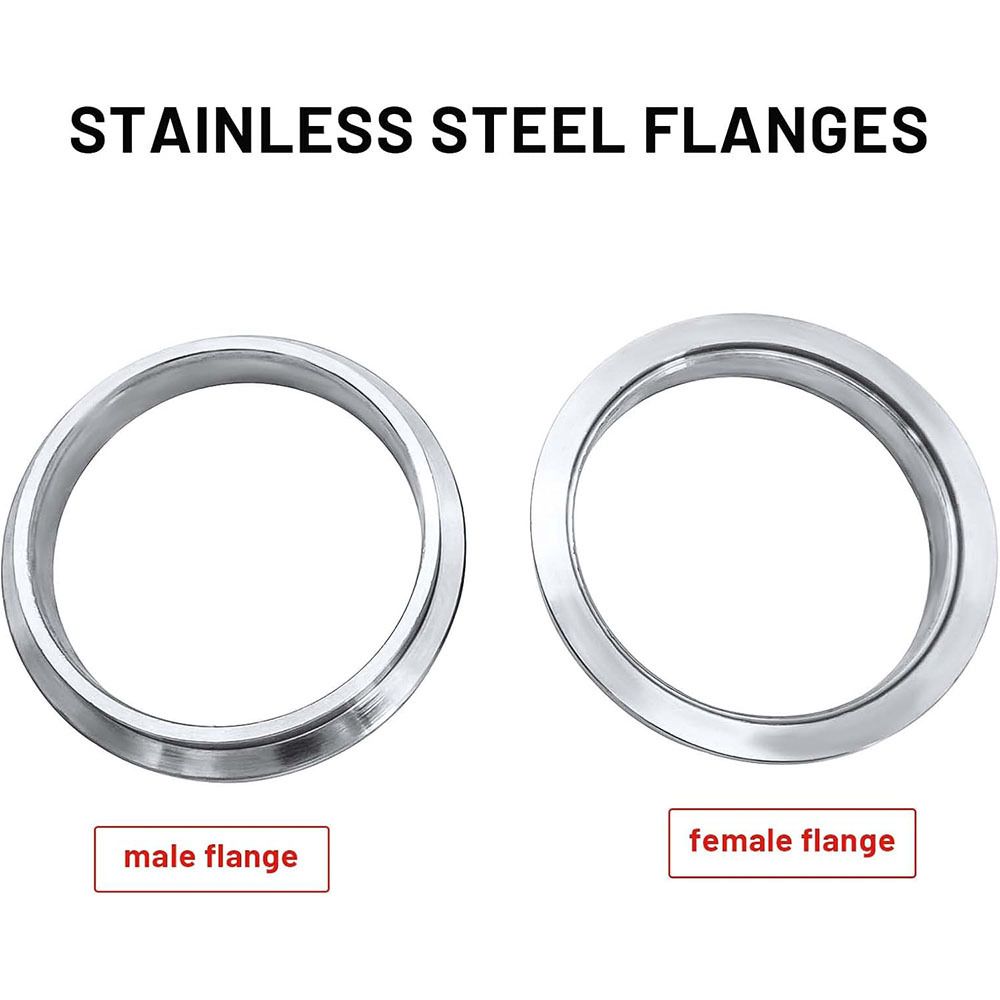 3.0 Inch V Band Clamp for Flange Kit Stainless Steel (with flanges) 304 Stainless Steel, for Turbo Exhaust Downpipe, Racing Pickup Truck Exchange Exhaust Systems - Image 3