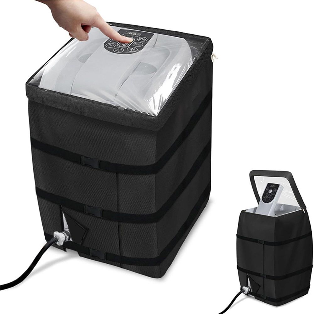 Hot Tub Spa Heater Pump Cover with Transparent PVC Top Window and Zipper Opening,Heavy Duty Waterproof Dustproof Hot Tub Insulated Pump Cover for Multiple Brands (Black) - Image 2